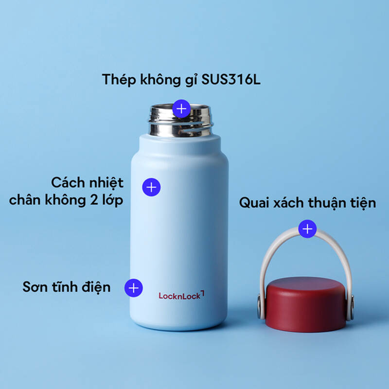 B&igrave;nh giữ nhiệt bỏ t&uacute;i LocknLock Mini pocket tumbler c&oacute; quai x&aacute;ch LHC4439GRN - LHC4438BLU - LHC4437IVY image number null